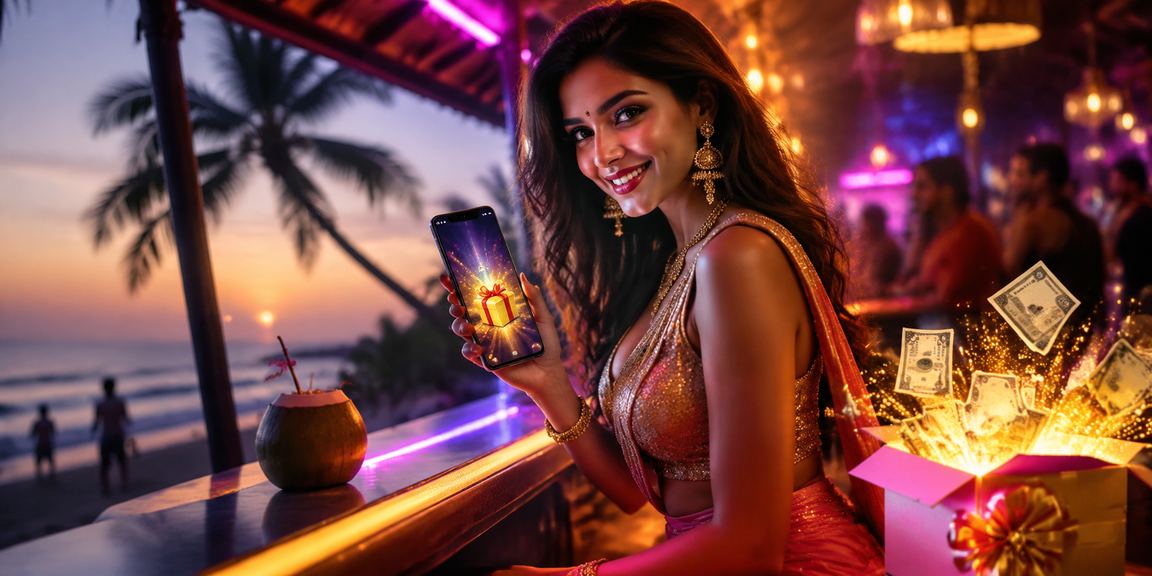 Goa beachside casino with happy VIP players enjoying entertainment