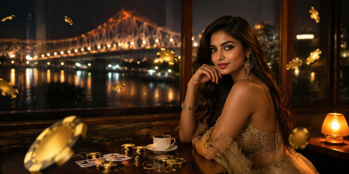 Players enjoying poker at Howrah Bridge Kolkata